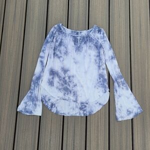 Blue and White Long Sleeve Shirt | Size XS | American Eagle